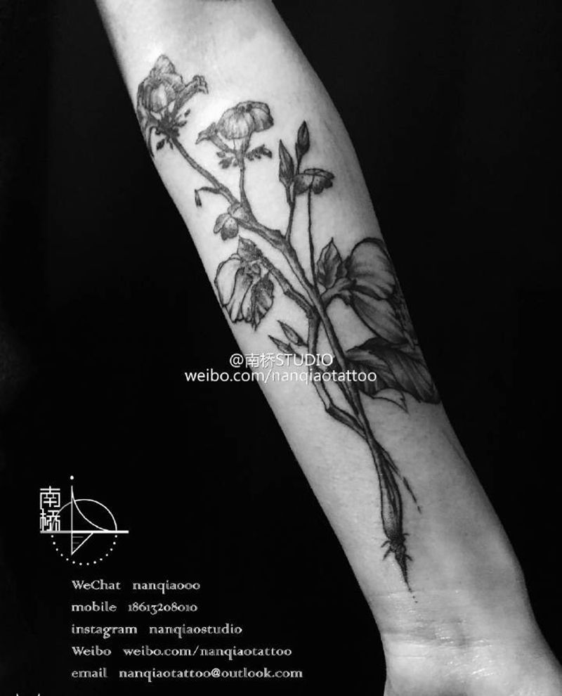 原创花纹身图片_成品手臂清新植物纹身图案