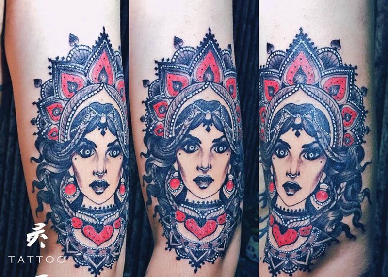 女郎纹身图片