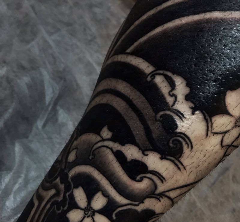 浪纹身图片