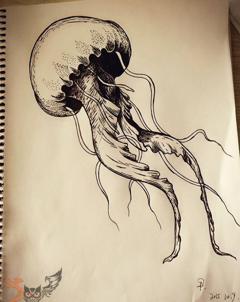 现代刺青手稿纹身图片