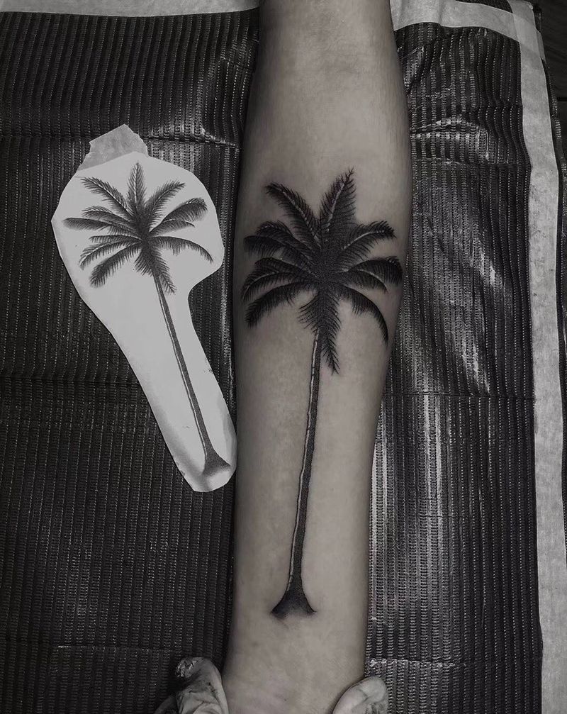 椰树纹身图片