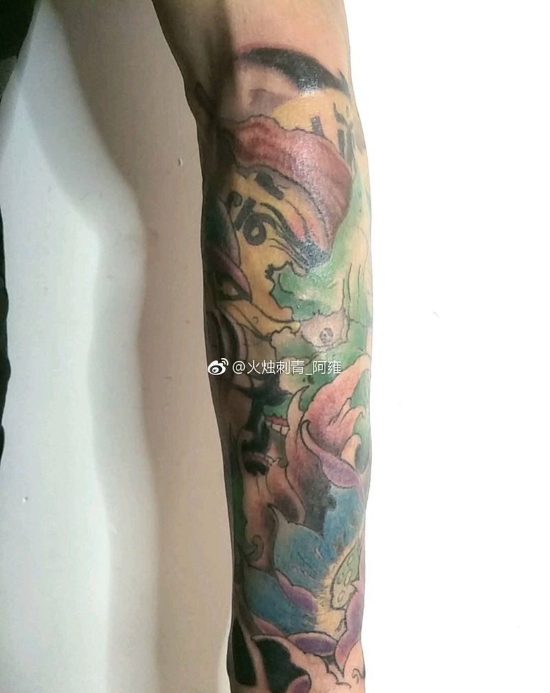 绿鬼般若纹身图片_手臂纹身图案