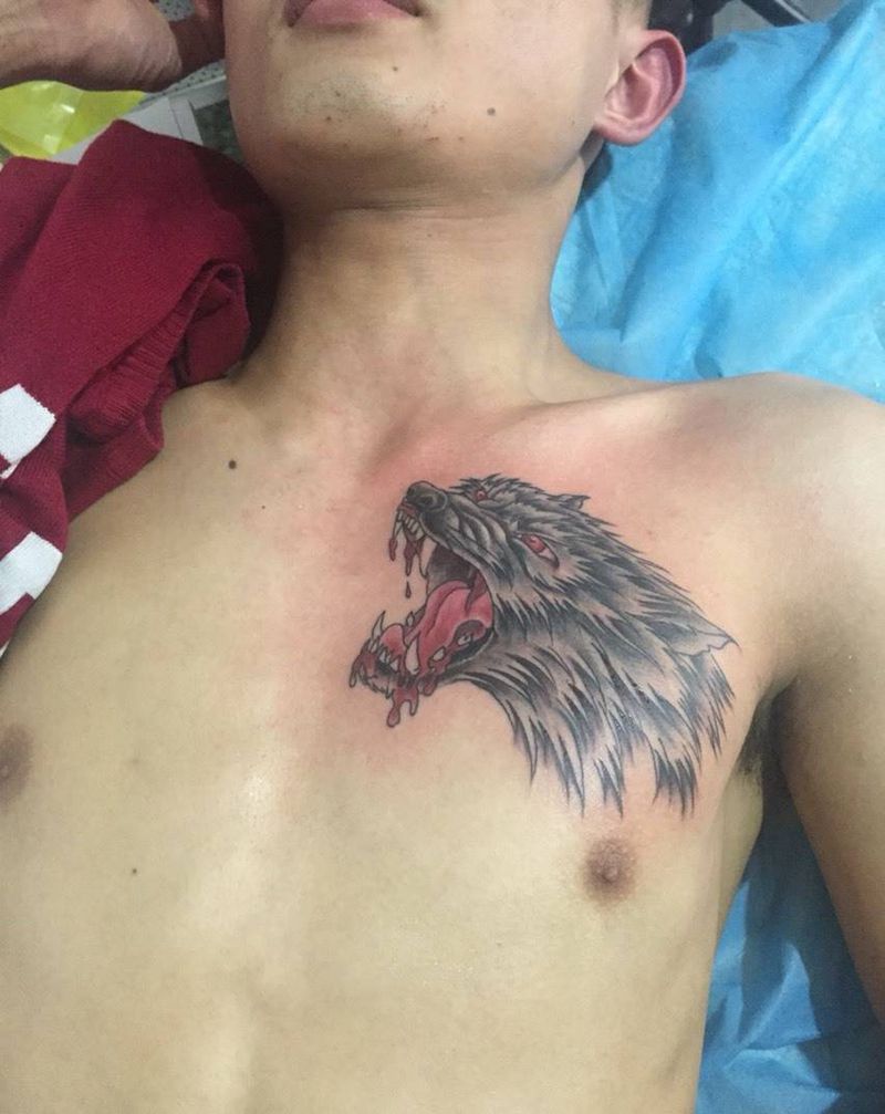 狼头纹身图片