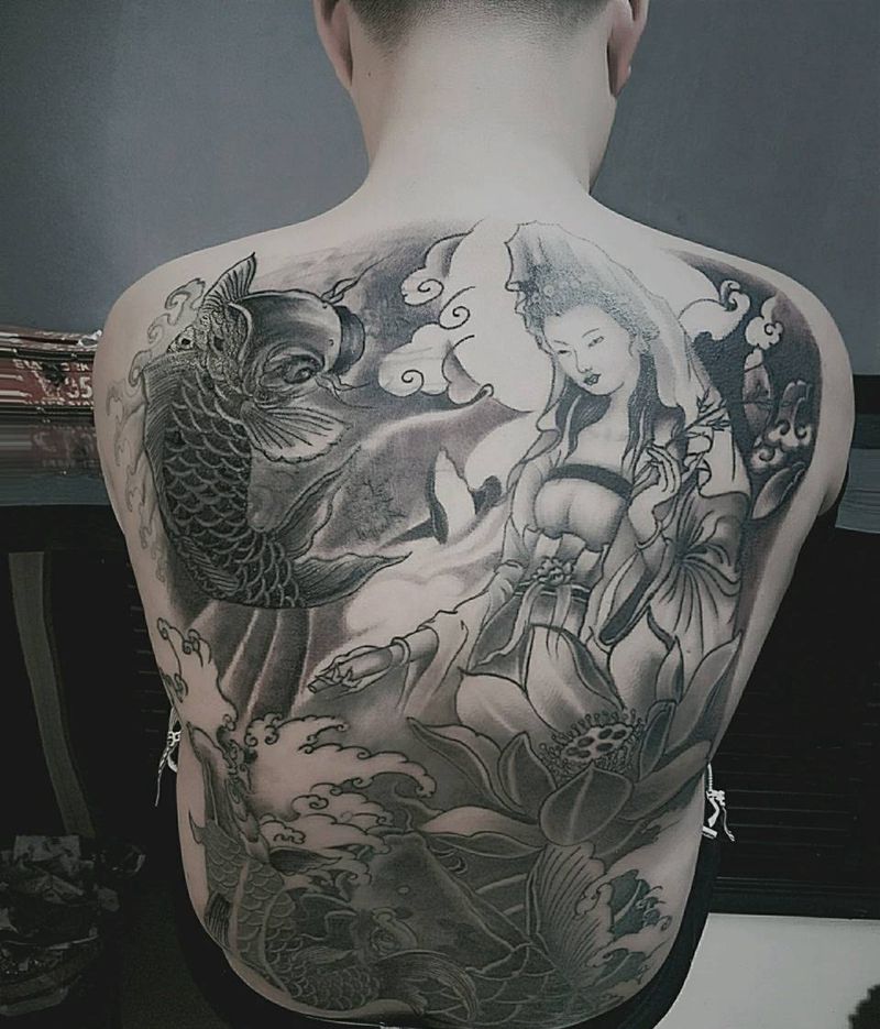 满背修改纹身图片