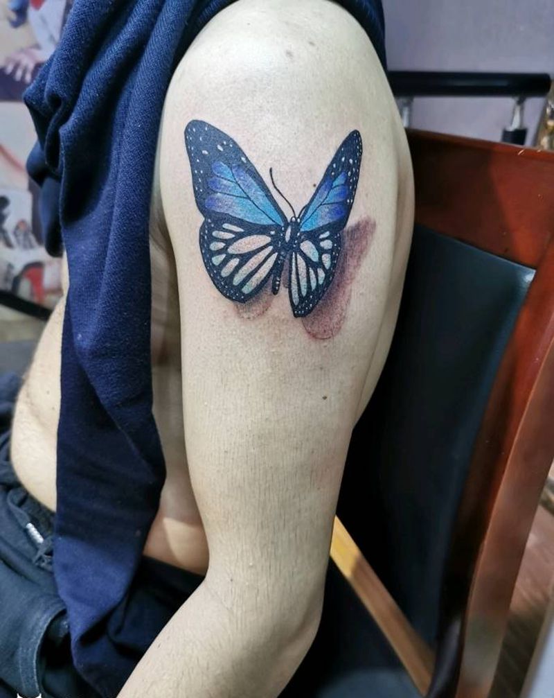 蝴蝶纹身图片_手臂纹身图案