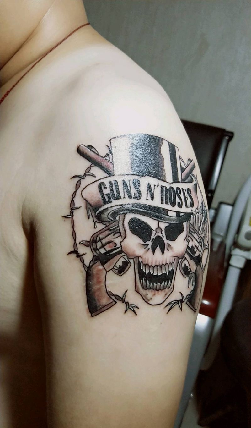 乐队logo纹身图片_Old School纹身图案