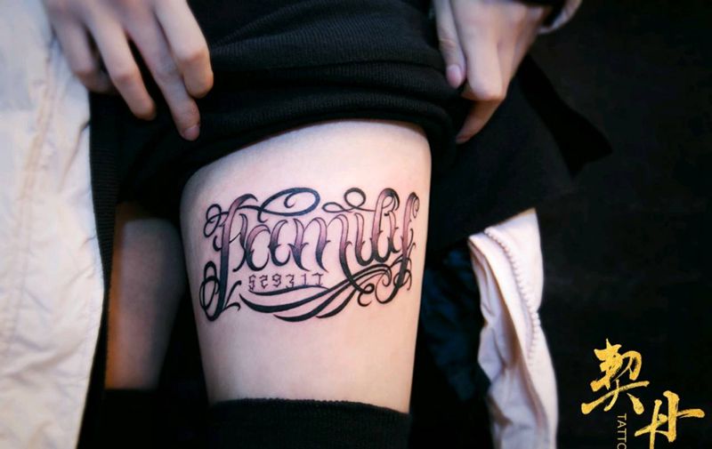 花体字纹身图片
