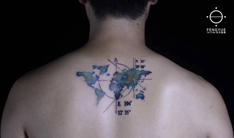 世界地图纹身图片