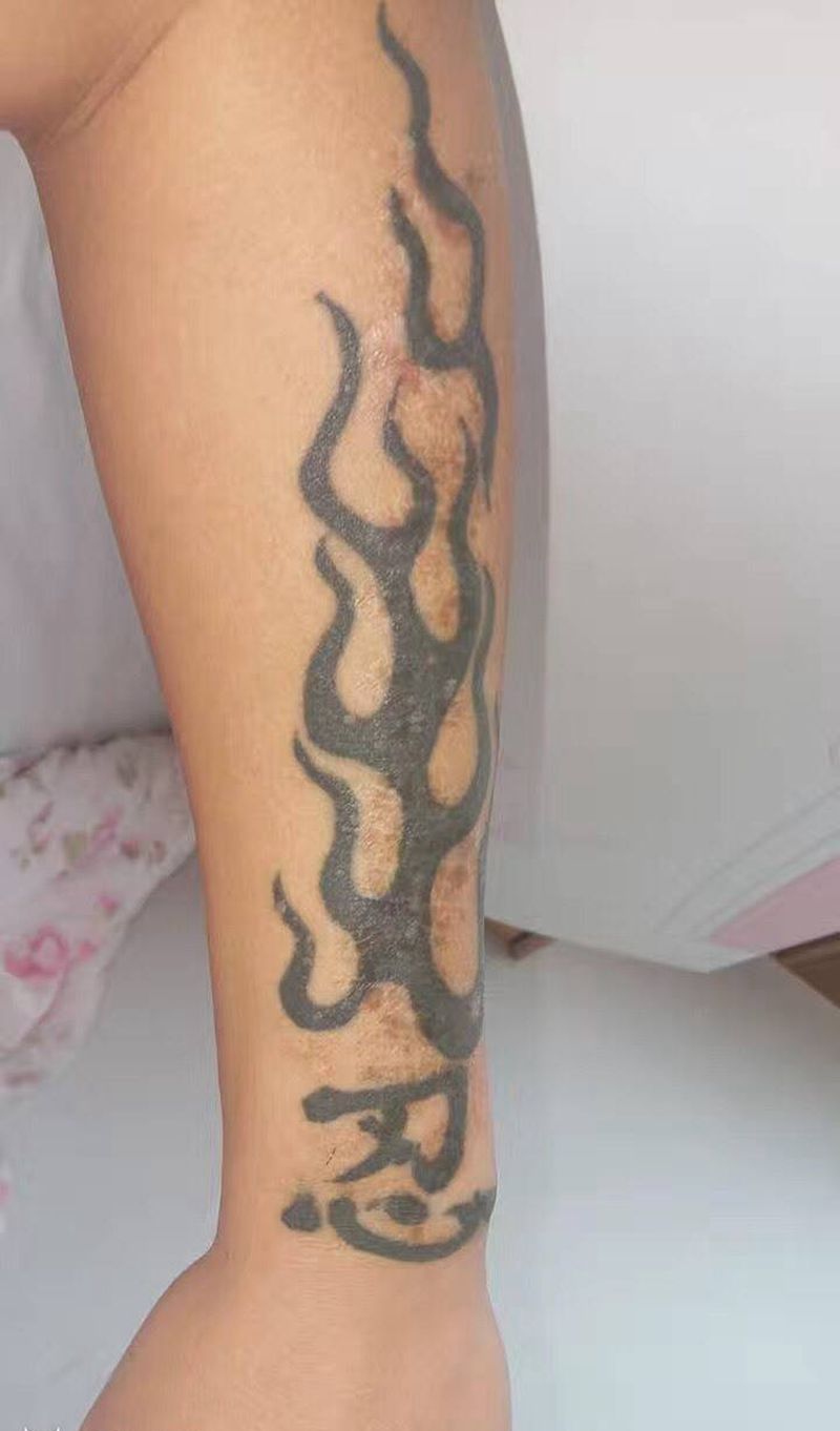 旧图修改纹身图片_成品手臂传统几何纹身图案