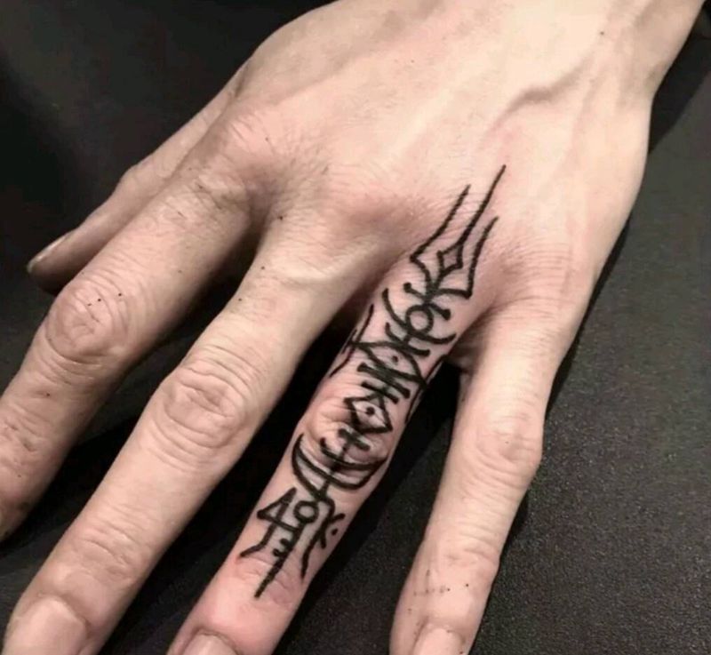 手指纹身图片_手部纹身图案