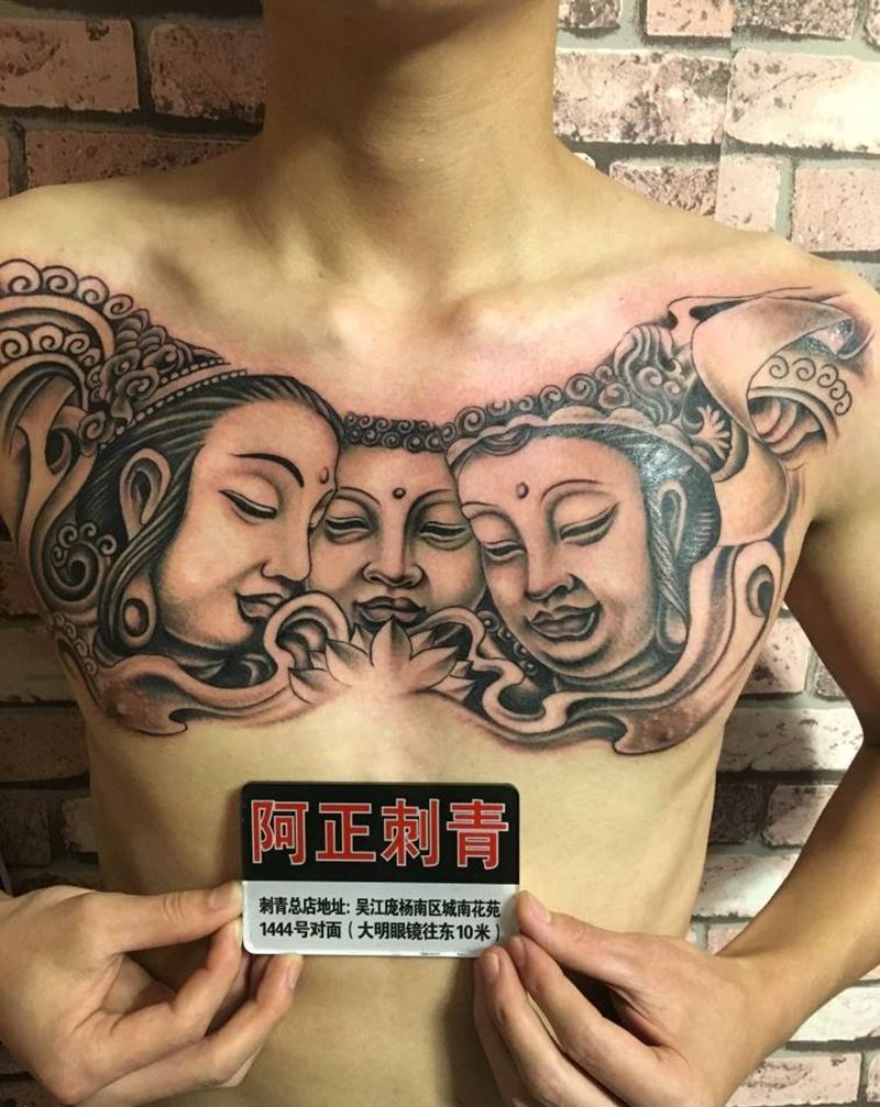 三面佛纹身图片
