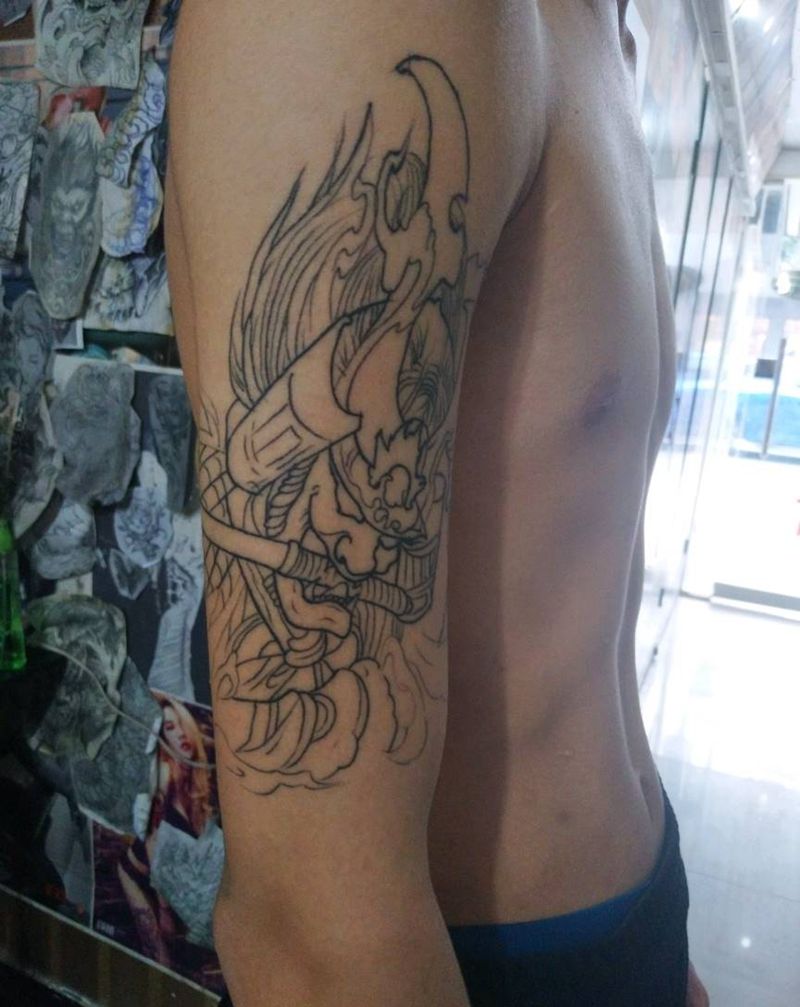 鬼武士回复后纹身图片