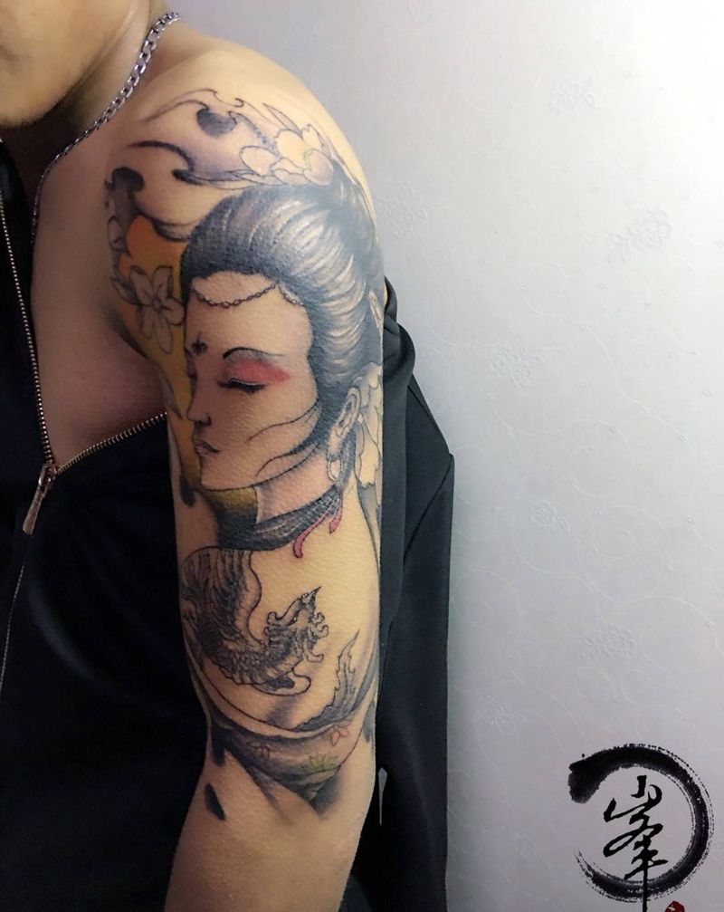 传统图纹身图片_人物传统成品手臂纹身图案