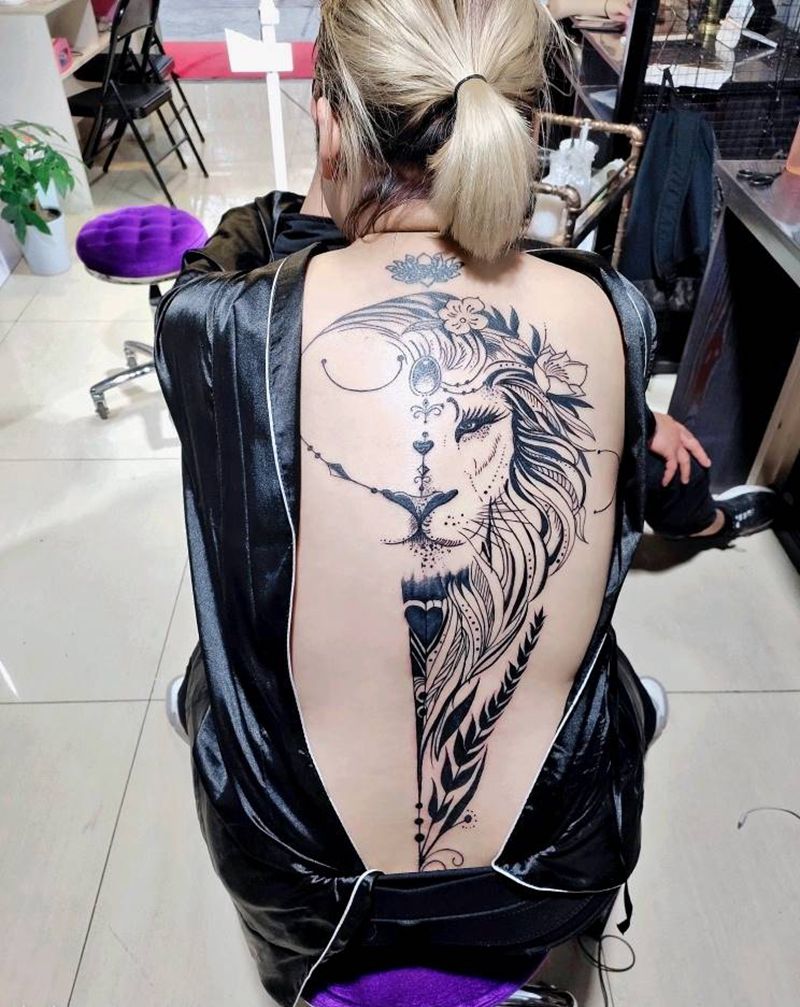 作品—lion纹身图片_背部纹身图案