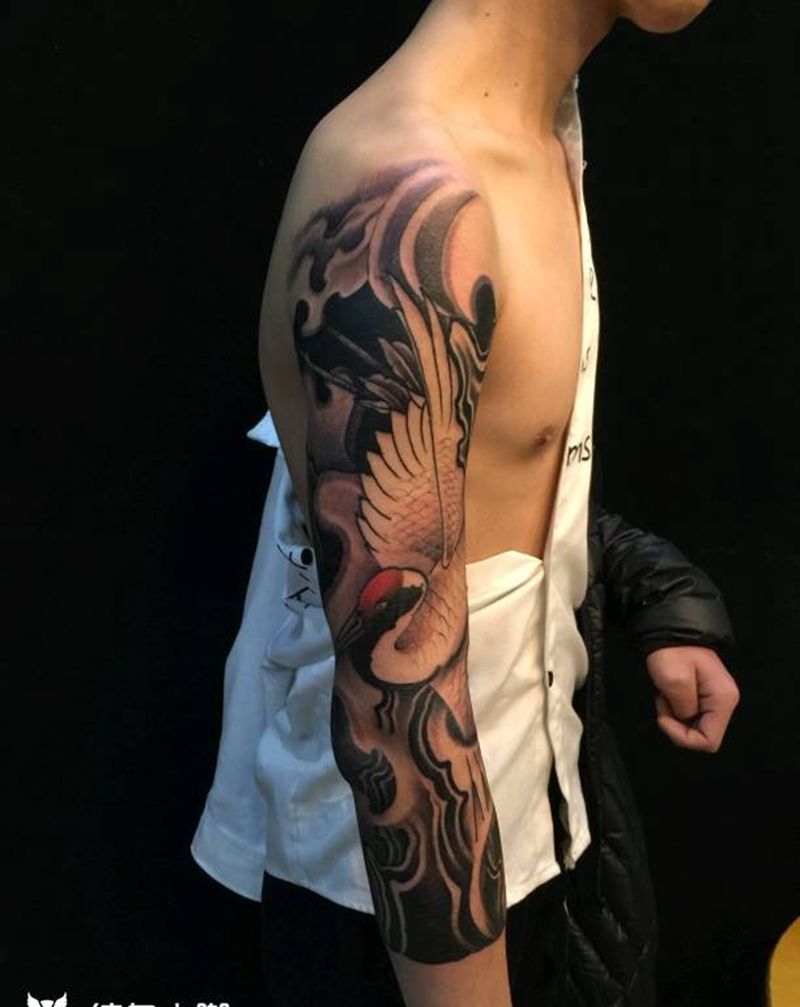 鹤鸣九皋纹身图片