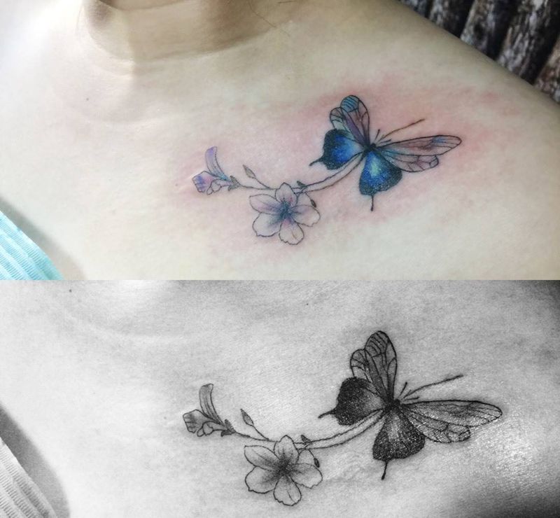 发福蝶纹身图片