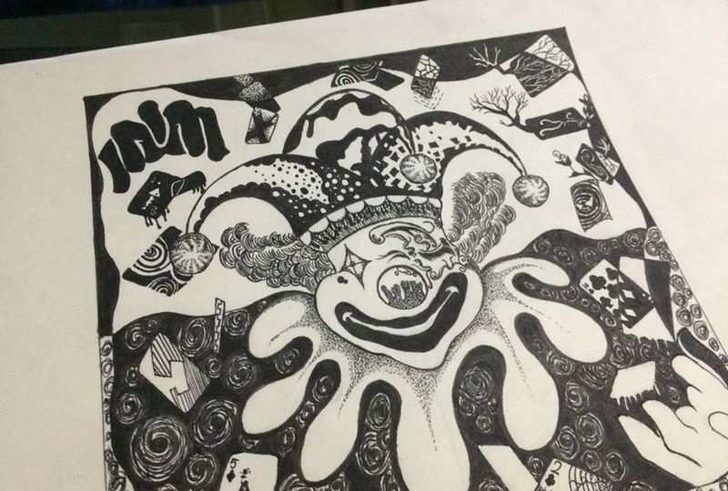 小丑纹身图片_手稿纹身图案