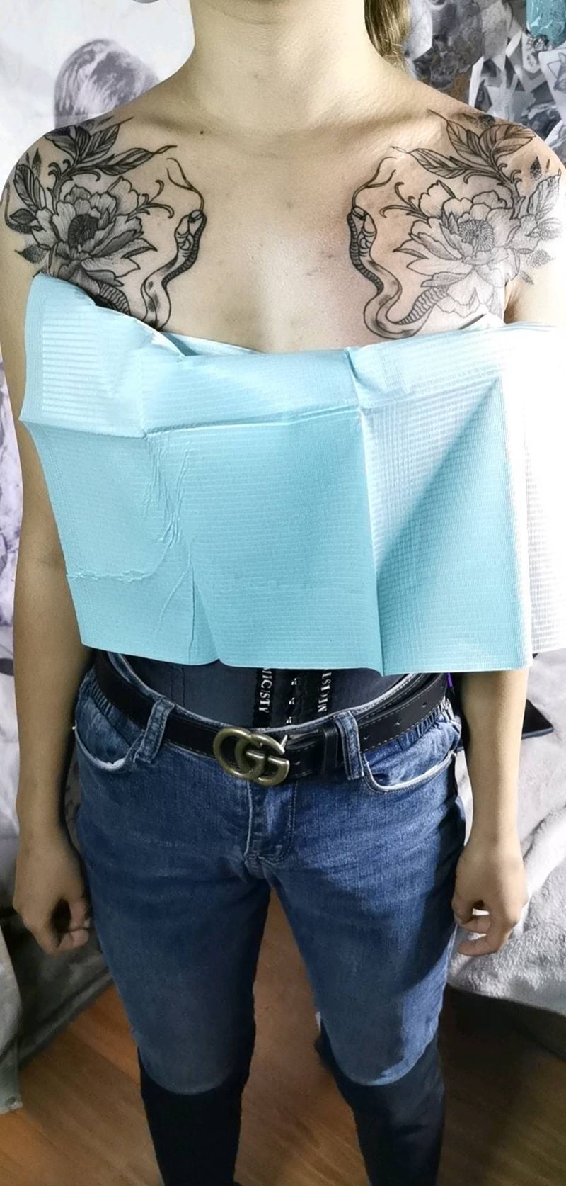 素花纹身图片_肩部纹身图案