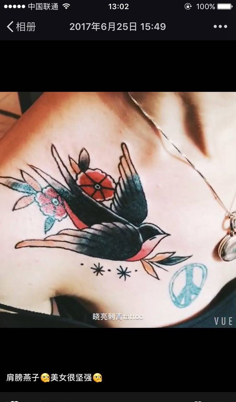 SCHOOL燕子纹身图片