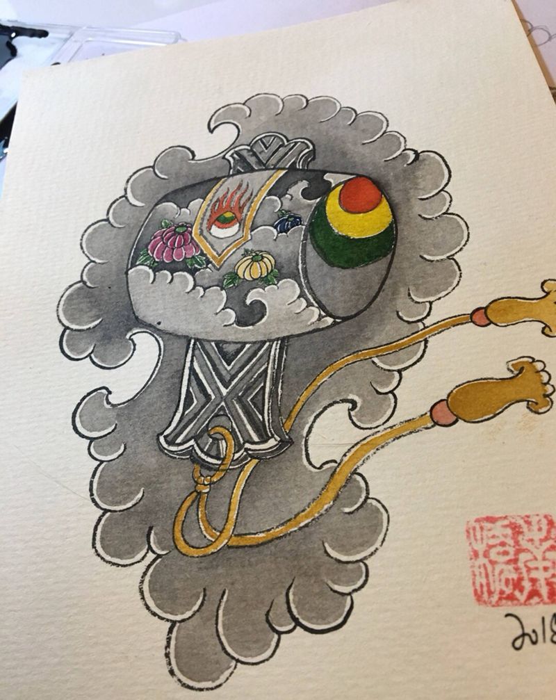 福锤纹身图片_手稿纹身图案