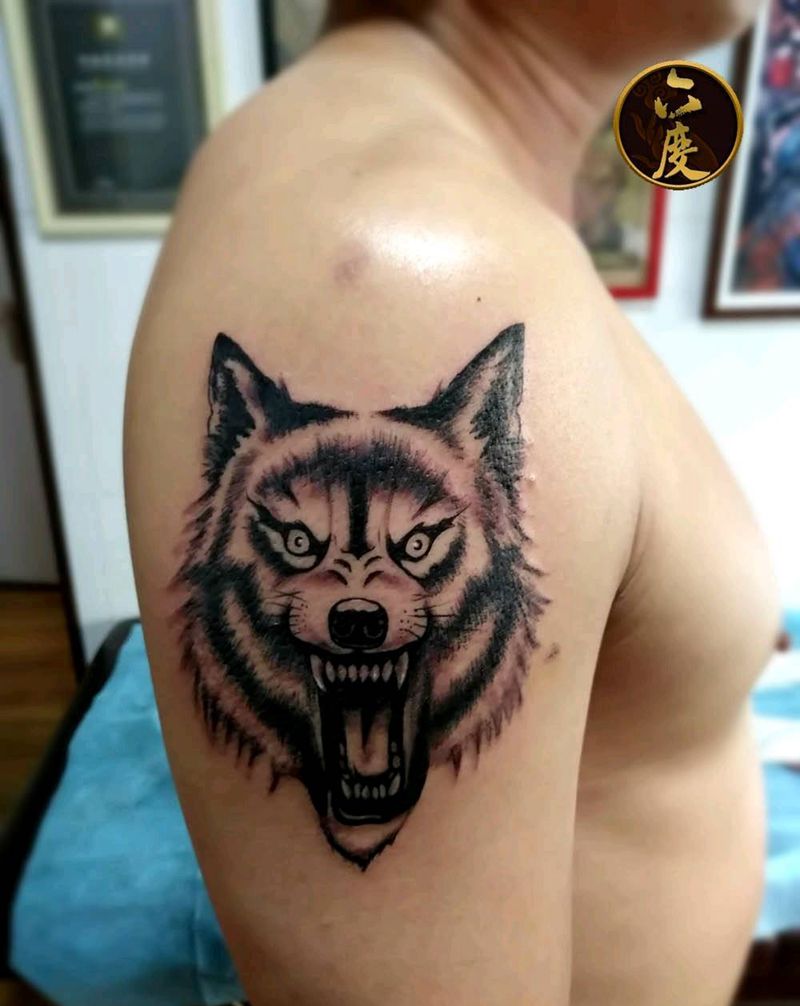 狼纹身图片