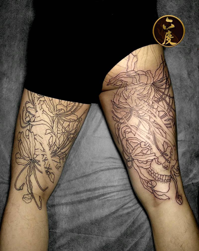 黄泉路上彼岸花开纹身图片