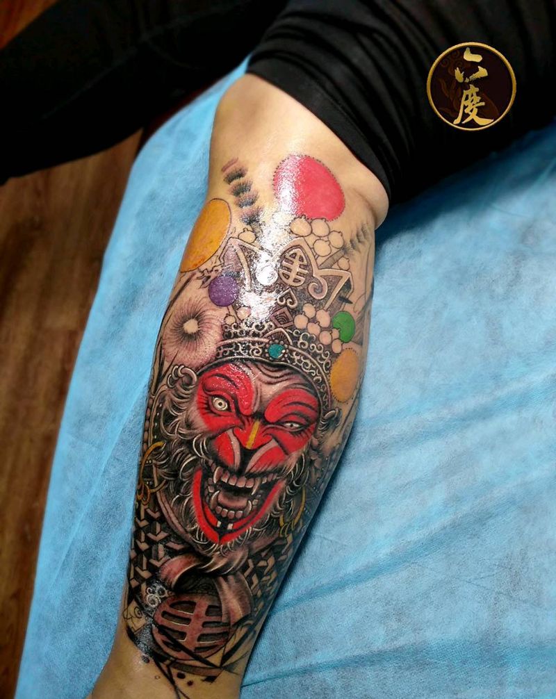 戏曲猴王纹身图片