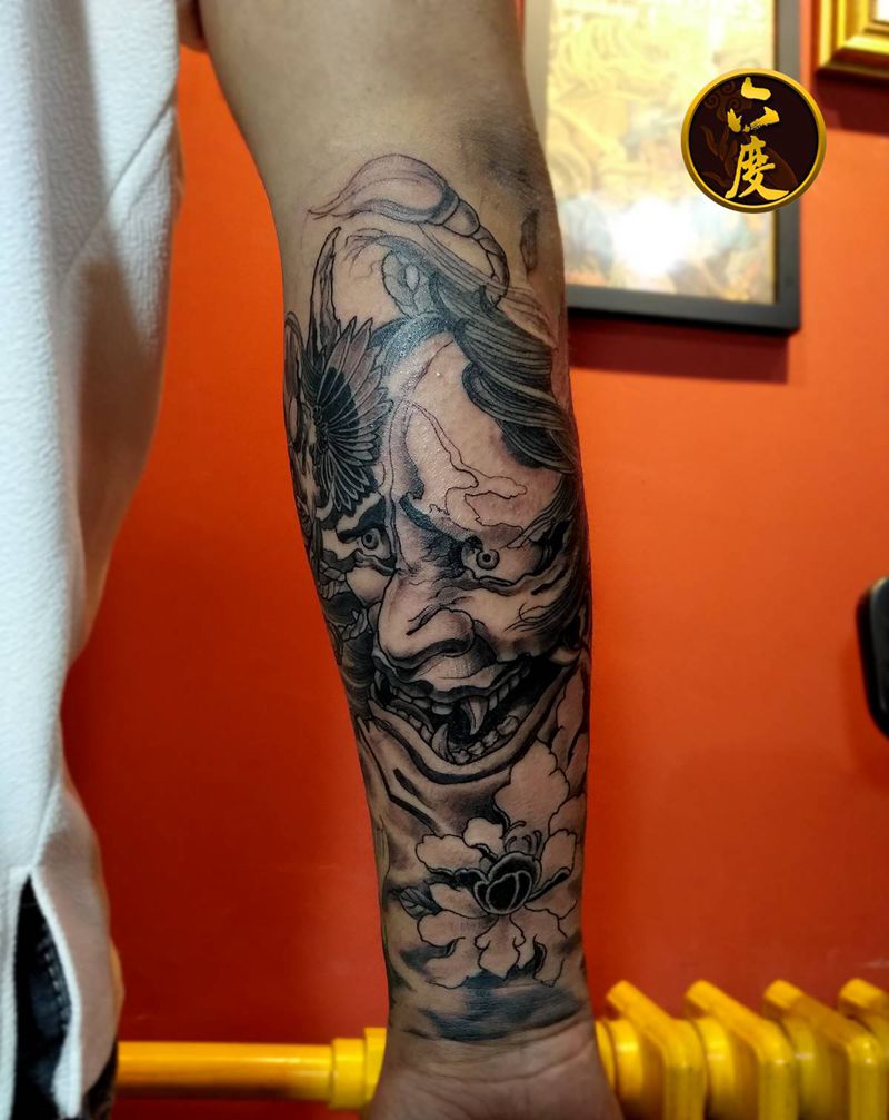 般若纹身图片_手臂新传统纹身图案