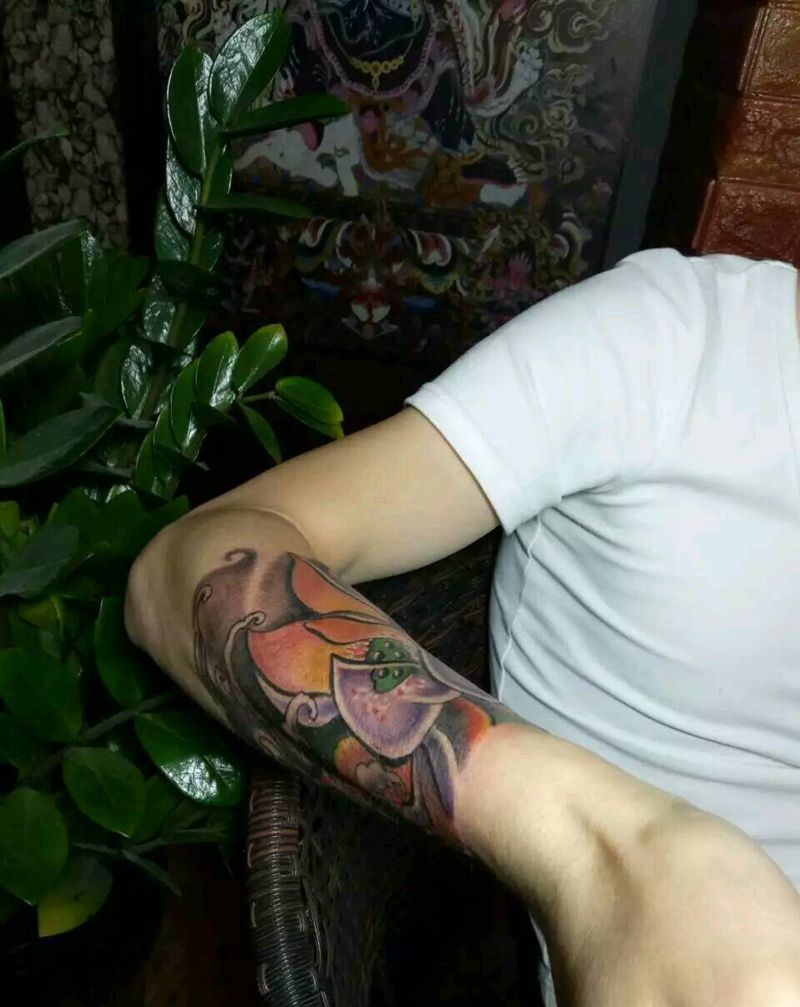 小小花臂纹身图片