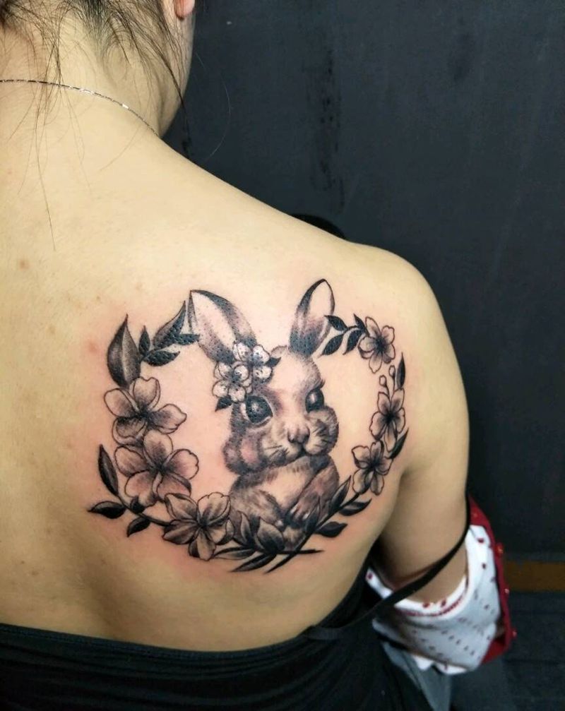 萌萌的大眼兔兔一枚纹身图片