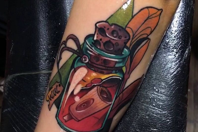 漂流瓶纹身图片