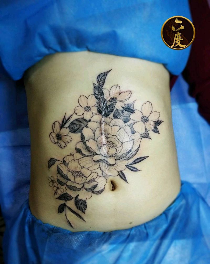 遮盖疤痕纹身图片