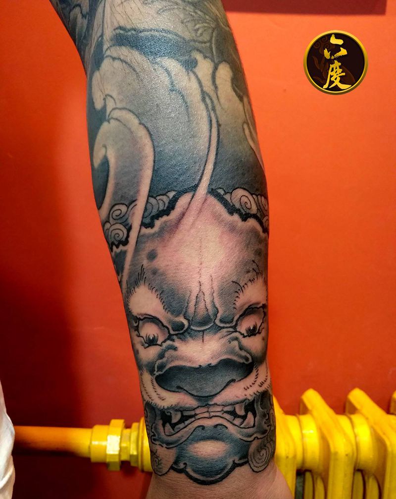 接七分袖花臂纹身图片_手臂新传统纹身图案