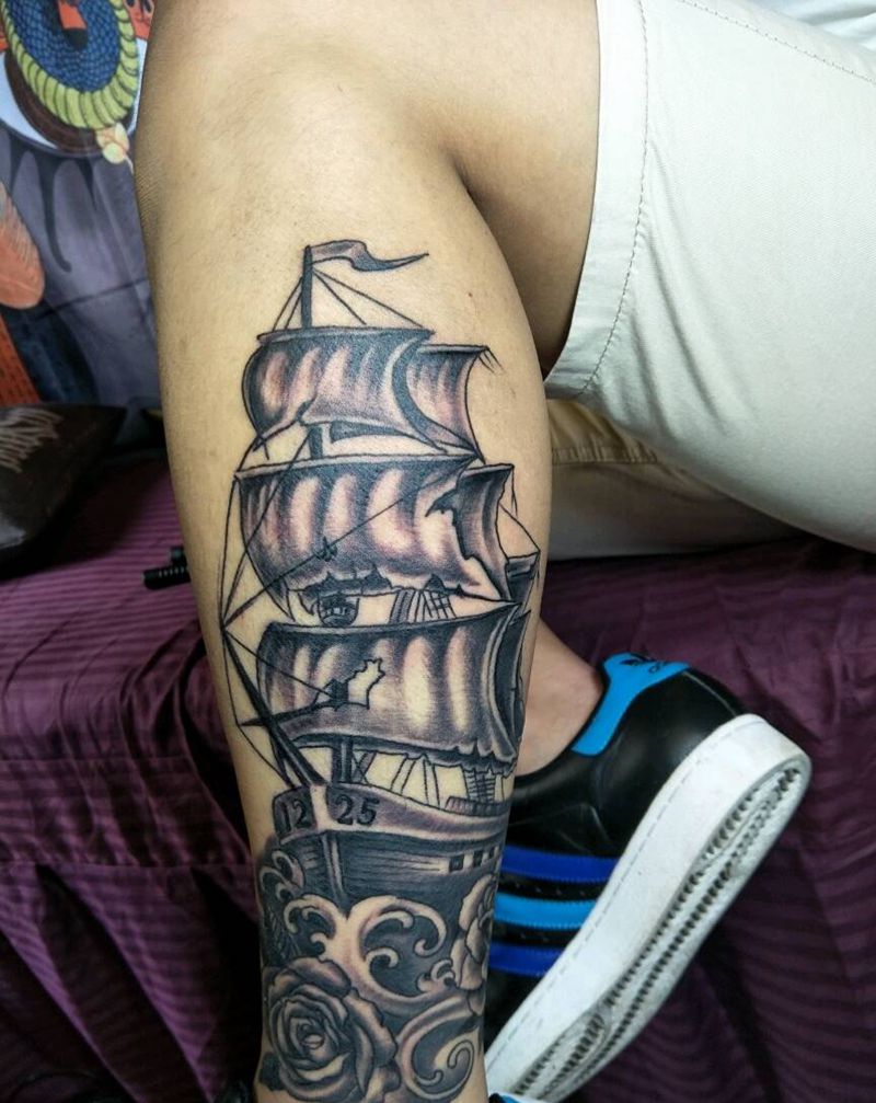 一帆风顺纹身图片