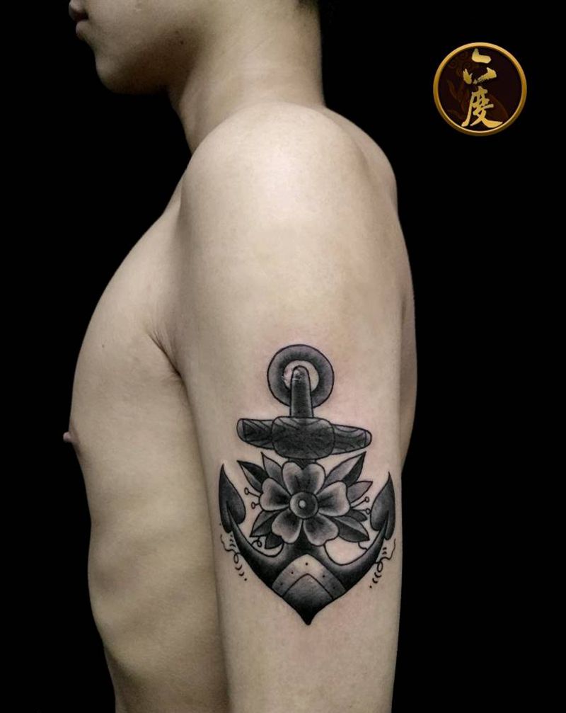 oldschool锚纹身图片