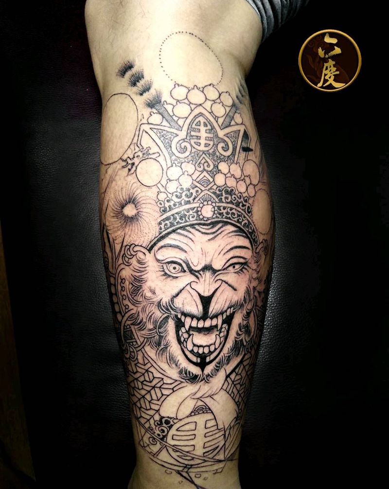 花脸孙悟空纹身图片