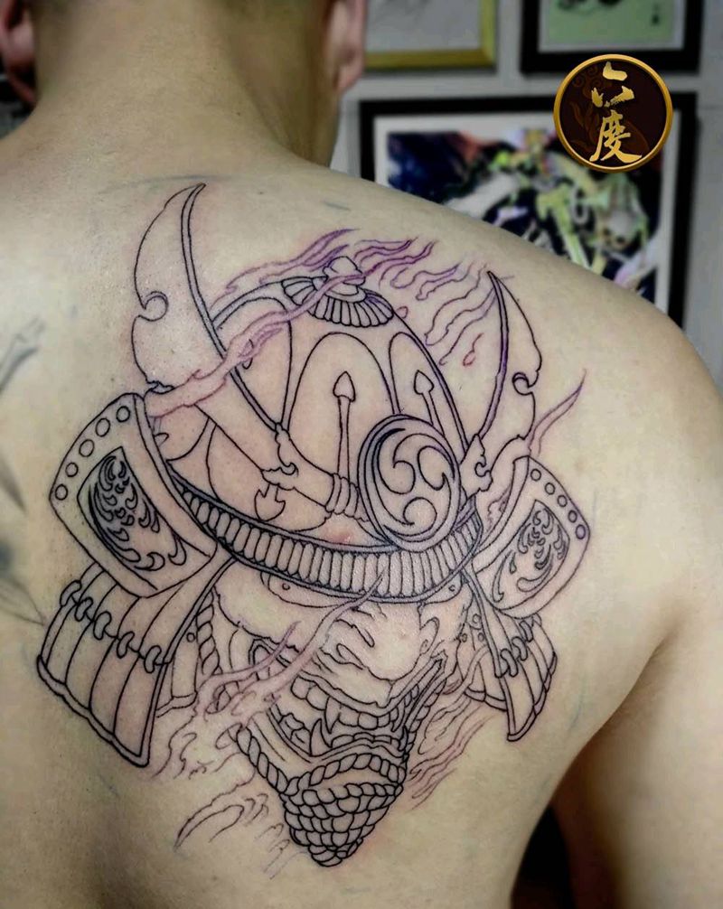 鬼武士纹身图片