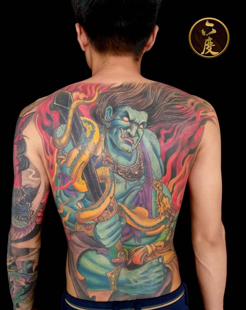 不动明王纹身图片