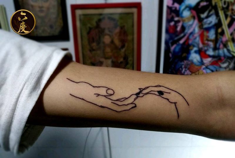 牵手纹身图片