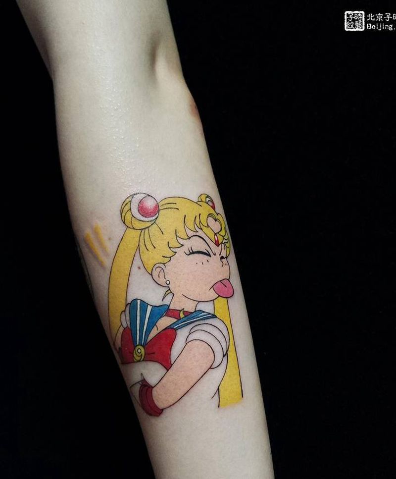 美少女纹身图片_手臂纹身图案