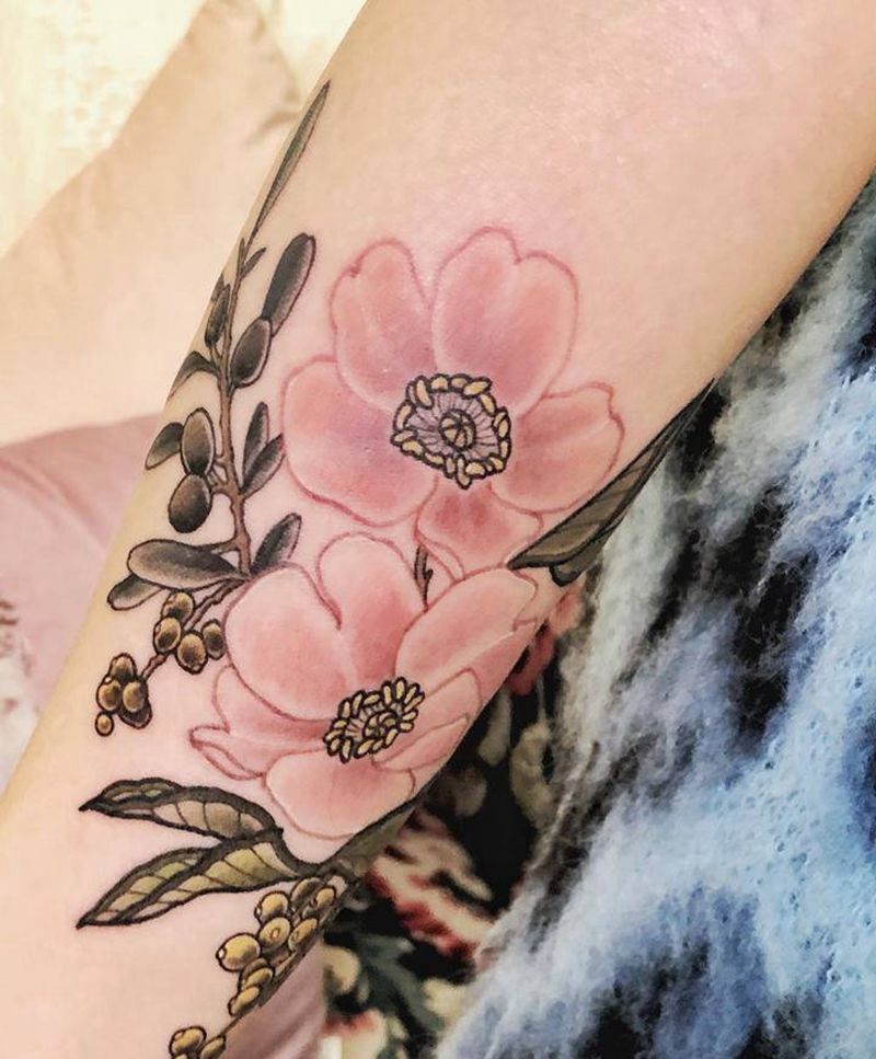 花纹身图片_手臂水彩纹身图案