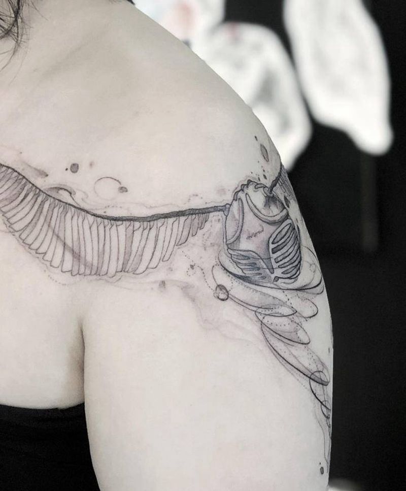 哈利波特 飞贼纹身图片_手臂纹身图案