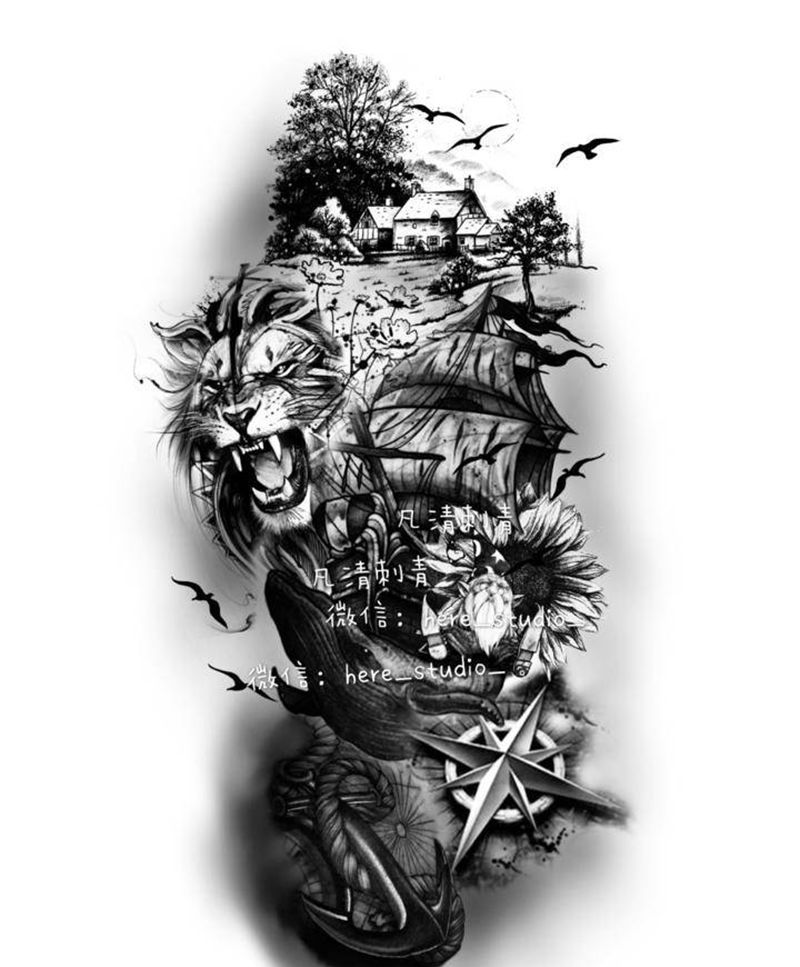 家纹身图片_手臂腿部纹身图案