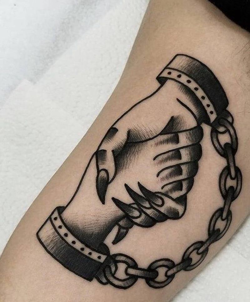 暗黑纹身图片_手臂Old School纹身图案