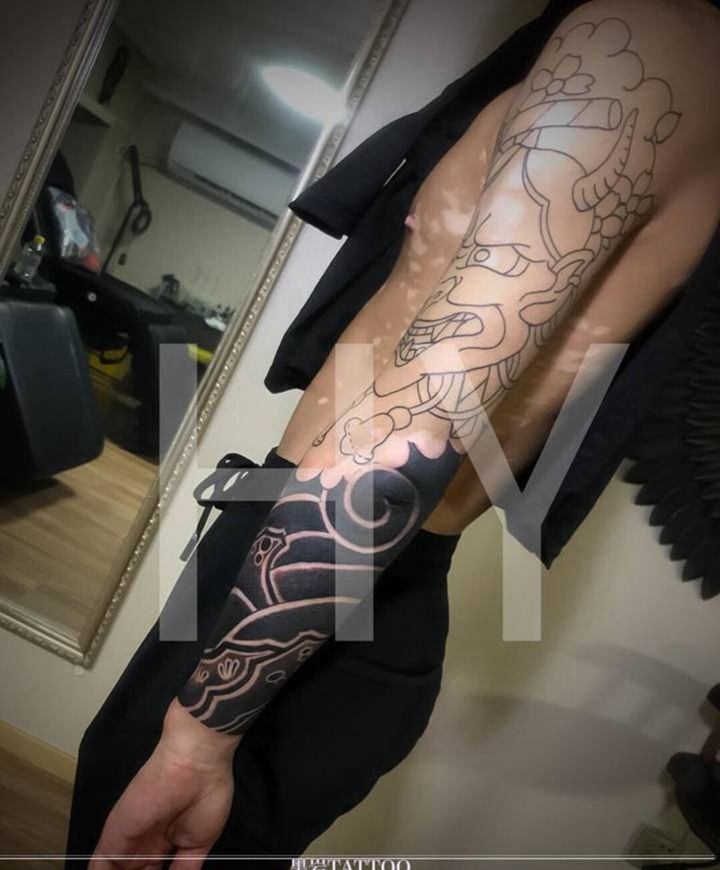 日式老传统纹身图片_手臂老传统纹身图案