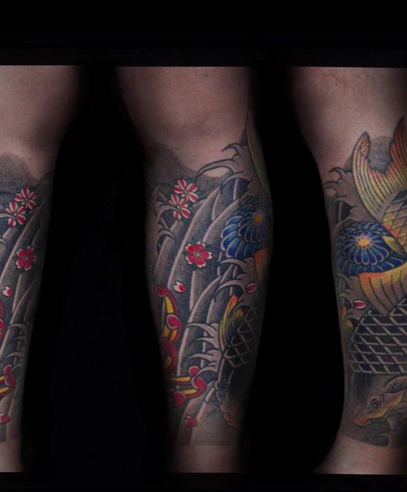 包小腿纹身纹身图片_老传统新传统纹身图案