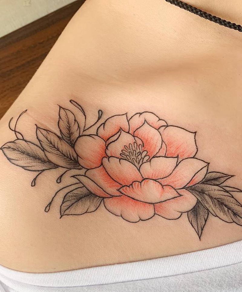 花纹身图片_颈部点刺小清新纹身图案