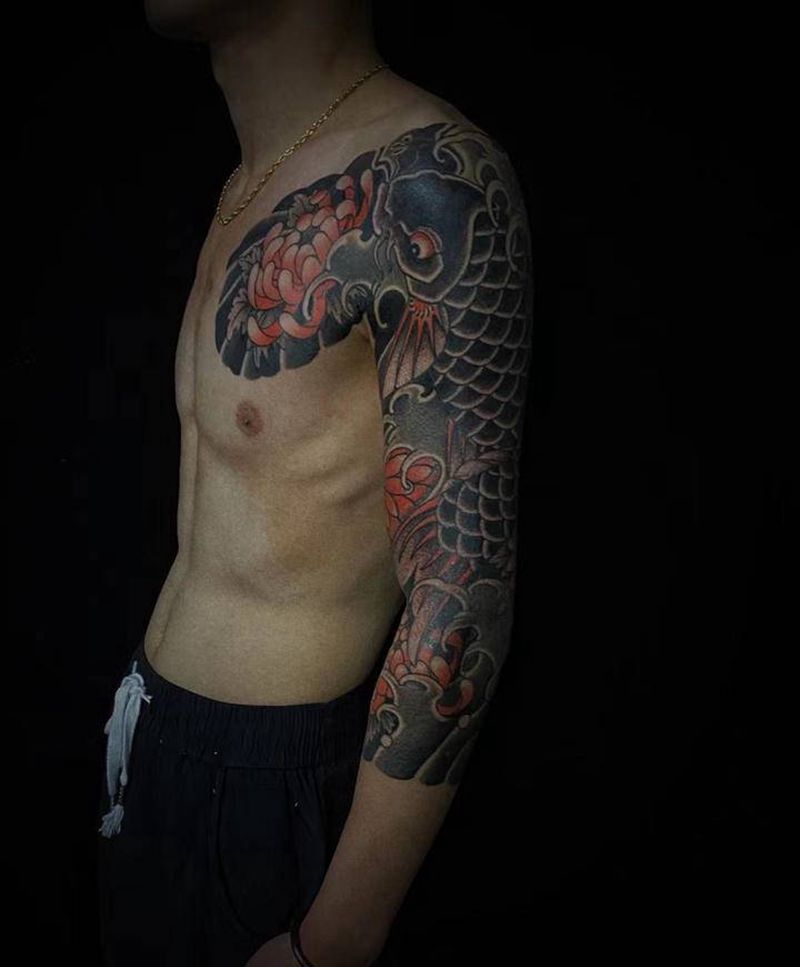 单纹身图片_老传统纹身图案