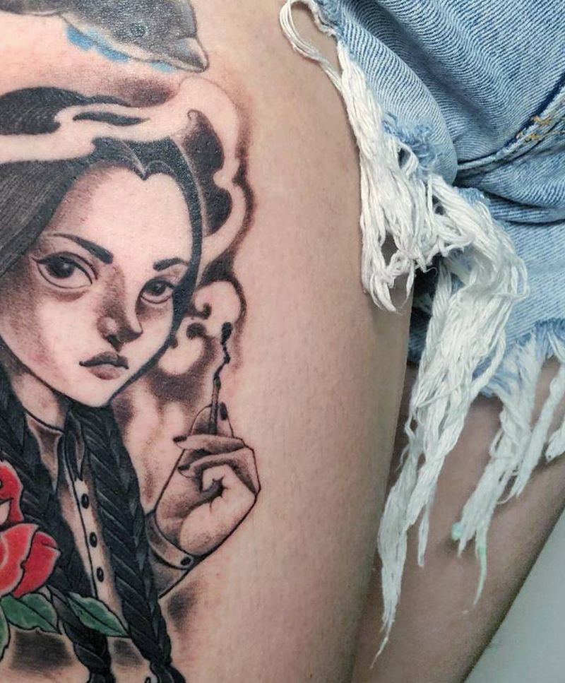 无标题纹身图片_腿部纹身图案