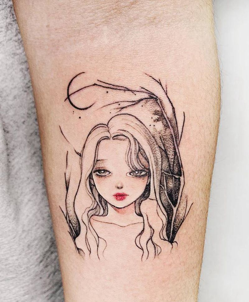 女孩纹身图片_手臂纹身图案